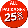 all packages 25% off